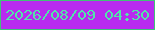 文字の大きさ：3、枠の色：40c278、背景の色：b82bef、文字の色：52e6aa 無料ブログパーツのブログ時計