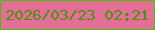 文字の大きさ：2、枠の色：40c405、背景の色：e46e96、文字の色：47930b 無料ブログパーツのブログ時計