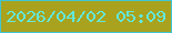 文字の大きさ：5、枠の色：40c4d2、背景の色：a9a21e、文字の色：63e8db 無料ブログパーツのブログ時計