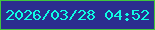 文字の大きさ：5、枠の色：40c73d、背景の色：2b2e8f、文字の色：0efee4 無料ブログパーツのブログ時計