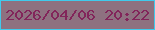 文字の大きさ：2、枠の色：40caec、背景の色：8e7180、文字の色：82255a 無料ブログパーツのブログ時計