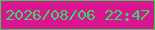 文字の大きさ：5、枠の色：40cc5d、背景の色：d7168f、文字の色：36d96b 無料ブログパーツのブログ時計