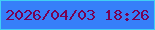 文字の大きさ：3、枠の色：40cef4、背景の色：367ff9、文字の色：780152 無料ブログパーツのブログ時計
