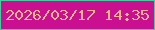 文字の大きさ：2、枠の色：40cf9e、背景の色：ca1090、文字の色：f0b589 無料ブログパーツのブログ時計