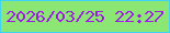 文字の大きさ：1、枠の色：40d3f7、背景の色：8be674、文字の色：9f1bea 無料ブログパーツのブログ時計