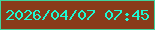 文字の大きさ：1、枠の色：40d49d、背景の色：893b1a、文字の色：1ef9d3 無料ブログパーツのブログ時計