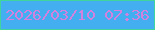 文字の大きさ：1、枠の色：40d59c、背景の色：43aef0、文字の色：d281de 無料ブログパーツのブログ時計