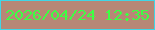 文字の大きさ：1、枠の色：40d6e6、背景の色：b78776、文字の色：3dff43 無料ブログパーツのブログ時計