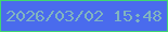 文字の大きさ：4、枠の色：40d770、背景の色：4a6bed、文字の色：81b4c0 無料ブログパーツのブログ時計