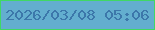 文字の大きさ：1、枠の色：40d865、背景の色：63aecf、文字の色：3c77aa 無料ブログパーツのブログ時計