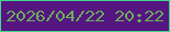 文字の大きさ：5、枠の色：40d88f、背景の色：551681、文字の色：6aae58 無料ブログパーツのブログ時計