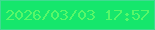 文字の大きさ：5、枠の色：40da91、背景の色：15e66c、文字の色：57f769 無料ブログパーツのブログ時計
