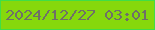 文字の大きさ：1、枠の色：40de47、背景の色：86d80c、文字の色：6f7067 無料ブログパーツのブログ時計