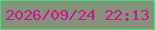 文字の大きさ：5、枠の色：40e084、背景の色：859479、文字の色：d10e9e 無料ブログパーツのブログ時計