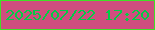 文字の大きさ：4、枠の色：40e126、背景の色：cf4e7e、文字の色：03cc46 無料ブログパーツのブログ時計