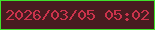 文字の大きさ：1、枠の色：40e12c、背景の色：471c20、文字の色：cb334c 無料ブログパーツのブログ時計