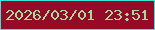 文字の大きさ：1、枠の色：40e1d7、背景の色：930b28、文字の色：a6da97 無料ブログパーツのブログ時計