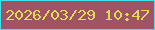 文字の大きさ：4、枠の色：40e2f2、背景の色：a05365、文字の色：dedb56 無料ブログパーツのブログ時計