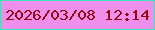 文字の大きさ：3、枠の色：40e3b6、背景の色：ee8eed、文字の色：9c090c 無料ブログパーツのブログ時計