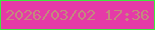 文字の大きさ：4、枠の色：40e740、背景の色：e53aa7、文字の色：c38a7d 無料ブログパーツのブログ時計