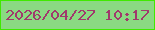 文字の大きさ：5、枠の色：40e900、背景の色：8ad982、文字の色：a0386c 無料ブログパーツのブログ時計