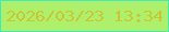 文字の大きさ：1、枠の色：40eaba、背景の色：aef06c、文字の色：c9c834 無料ブログパーツのブログ時計