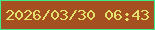 文字の大きさ：2、枠の色：40eb8e、背景の色：a45020、文字の色：e5e16c 無料ブログパーツのブログ時計