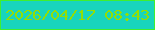 文字の大きさ：5、枠の色：40ef2e、背景の色：18d5bc、文字の色：93de05 無料ブログパーツのブログ時計