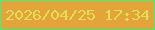 文字の大きさ：2、枠の色：40f07f、背景の色：e3a439、文字の色：e3de5a 無料ブログパーツのブログ時計