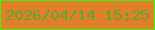 文字の大きさ：5、枠の色：40f30e、背景の色：e0812a、文字の色：62a42e 無料ブログパーツのブログ時計