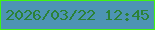 文字の大きさ：5、枠の色：40f312、背景の色：4d94b3、文字の色：2b8236 無料ブログパーツのブログ時計