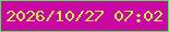 文字の大きさ：3、枠の色：40f34a、背景の色：ca07a3、文字の色：d3f443 無料ブログパーツのブログ時計