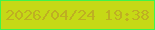 文字の大きさ：1、枠の色：40f44b、背景の色：c6d916、文字の色：beb022 無料ブログパーツのブログ時計