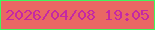 文字の大きさ：5、枠の色：40f55d、背景の色：e96764、文字の色：c528a4 無料ブログパーツのブログ時計