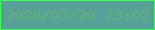 文字の大きさ：4、枠の色：40fd53、背景の色：55a099、文字の色：69b175 無料ブログパーツのブログ時計
