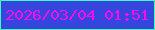 文字の大きさ：5、枠の色：40fdbd、背景の色：3546de、文字の色：fb0cee 無料ブログパーツのブログ時計