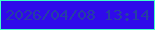 文字の大きさ：3、枠の色：40ffca、背景の色：2f0aea、文字の色：253fa3 無料ブログパーツのブログ時計