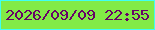 文字の大きさ：1、枠の色：40fff2、背景の色：82eb46、文字の色：670366 無料ブログパーツのブログ時計