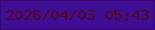 文字の大きさ：3、枠の色：41036e、背景の色：3c0e94、文字の色：5a061c 無料ブログパーツのブログ時計