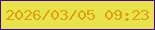 文字の大きさ：3、枠の色：41049b、背景の色：e8e34c、文字の色：d9a20e 無料ブログパーツのブログ時計