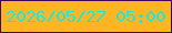 文字の大きさ：1、枠の色：41065a、背景の色：fdb521、文字の色：18eae3 無料ブログパーツのブログ時計