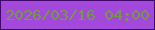 文字の大きさ：2、枠の色：41066c、背景の色：a249db、文字の色：769a43 無料ブログパーツのブログ時計