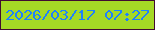 文字の大きさ：3、枠の色：410b31、背景の色：a5d925、文字の色：1e81fc 無料ブログパーツのブログ時計