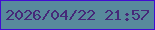 文字の大きさ：4、枠の色：410dd2、背景の色：588a9c、文字の色：462879 無料ブログパーツのブログ時計