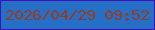 文字の大きさ：4、枠の色：410ebb、背景の色：256fc7、文字の色：963b24 無料ブログパーツのブログ時計
