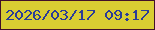 文字の大きさ：4、枠の色：410f29、背景の色：d9cd32、文字の色：2a3c98 無料ブログパーツのブログ時計