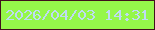 文字の大きさ：5、枠の色：41101c、背景の色：95f74a、文字の色：bedbf3 無料ブログパーツのブログ時計