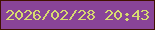 文字の大きさ：5、枠の色：411101、背景の色：894498、文字の色：d7da70 無料ブログパーツのブログ時計