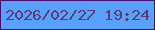 文字の大きさ：4、枠の色：41126f、背景の色：57a1fd、文字の色：5e3a72 無料ブログパーツのブログ時計