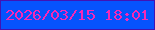 文字の大きさ：3、枠の色：4113b4、背景の色：0653fd、文字の色：f728b6 無料ブログパーツのブログ時計